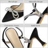imageRIBONGZ Womens Wedding Shoes Glitter Sparkly Pointed Toe Strappy High Heels Sexy Ankle Strap Pumps Bridal Party Work Dress ShoesXmwyzhsblack