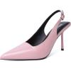 imageRIBONGZ Sexy Slingback Pumps Elegant Dressy Heels for Women Closed Toe Pointy High Heels Wedding Bride Prom Party Evening ShoesPink
