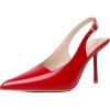 imageRIBONGZ Sexy Slingback Pumps Elegant Dressy Heels for Women Closed Toe Pointy High Heels Wedding Bride Prom Party Evening ShoesRed