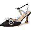 imageRIBONGZ Womens Wedding Shoes Glitter Sparkly Pointed Toe Strappy High Heels Sexy Ankle Strap Pumps Bridal Party Work Dress ShoesXmwyzhsblack