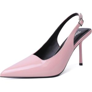 imageRIBONGZ Sexy Slingback Pumps Elegant Dressy Heels for Women Closed Toe Pointy High Heels Wedding Bride Prom Party Evening ShoesPink