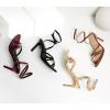 imageRIBONGZ Comfortable Kitten Heels Sexy Lace Up Heeled Sandals for Women Pointed Toe Strappy Heels Vacation Sandals Wedding Bride Party Prom Dress ShoesBurgundy