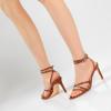 imageRIBONGZ Comfortable Kitten Heels Sexy Lace Up Heeled Sandals for Women Pointed Toe Strappy Heels Vacation Sandals Wedding Bride Party Prom Dress ShoesBrown