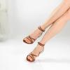 imageRIBONGZ Comfortable Kitten Heels Sexy Lace Up Heeled Sandals for Women Pointed Toe Strappy Heels Vacation Sandals Wedding Bride Party Prom Dress ShoesBrown