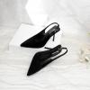 imageRIBONGZ Sexy Slingback Pumps Elegant Dressy Heels for Women Closed Toe Pointy High Heels Wedding Bride Prom Party Evening ShoesBlack Suede