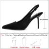 imageRIBONGZ Sexy Slingback Pumps Elegant Dressy Heels for Women Closed Toe Pointy High Heels Wedding Bride Prom Party Evening ShoesBlack Suede