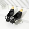 imageRIBONGZ Sexy Slingback Pumps Elegant Dressy Heels for Women Closed Toe Pointy High Heels Wedding Bride Prom Party Evening ShoesBlackgold