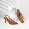 imageRIBONGZ Sexy Slingback Pumps Elegant Dressy Heels for Women Closed Toe Pointy High Heels Wedding Bride Prom Party Evening ShoesBrown Mesh