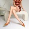 imageRIBONGZ Sexy Slingback Pumps Elegant Dressy Heels for Women Closed Toe Pointy High Heels Wedding Bride Prom Party Evening ShoesBrowngold