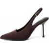 imageRIBONGZ Sexy Slingback Pumps Elegant Dressy Heels for Women Closed Toe Pointy High Heels Wedding Bride Prom Party Evening ShoesDark Brown