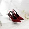 imageRIBONGZ Sexy Slingback Pumps Elegant Dressy Heels for Women Closed Toe Pointy High Heels Wedding Bride Prom Party Evening ShoesDarkred Suede