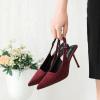 imageRIBONGZ Sexy Slingback Pumps Elegant Dressy Heels for Women Closed Toe Pointy High Heels Wedding Bride Prom Party Evening ShoesDarkred Suede