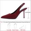 imageRIBONGZ Sexy Slingback Pumps Elegant Dressy Heels for Women Closed Toe Pointy High Heels Wedding Bride Prom Party Evening ShoesDarkred Suede