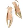 imageRIBONGZ Sexy Slingback Pumps Elegant Dressy Heels for Women Closed Toe Pointy High Heels Wedding Bride Prom Party Evening ShoesGold Scratch