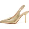 imageRIBONGZ Sexy Slingback Pumps Elegant Dressy Heels for Women Closed Toe Pointy High Heels Wedding Bride Prom Party Evening ShoesGold Scratch