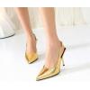 imageRIBONGZ Sexy Slingback Pumps Elegant Dressy Heels for Women Closed Toe Pointy High Heels Wedding Bride Prom Party Evening ShoesGold Stone