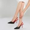 imageRIBONGZ Sexy Slingback Pumps Elegant Dressy Heels for Women Closed Toe Pointy High Heels Wedding Bride Prom Party Evening ShoesGradient Black Red