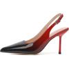 imageRIBONGZ Sexy Slingback Pumps Elegant Dressy Heels for Women Closed Toe Pointy High Heels Wedding Bride Prom Party Evening ShoesGradient Black Red