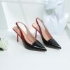imageRIBONGZ Sexy Slingback Pumps Elegant Dressy Heels for Women Closed Toe Pointy High Heels Wedding Bride Prom Party Evening ShoesGradient Black Red