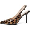 imageRIBONGZ Sexy Slingback Pumps Elegant Dressy Heels for Women Closed Toe Pointy High Heels Wedding Bride Prom Party Evening ShoesLeopard Patent
