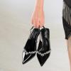 imageRIBONGZ Sexy Slingback Pumps Elegant Dressy Heels for Women Closed Toe Pointy High Heels Wedding Bride Prom Party Evening ShoesRhinestone Black