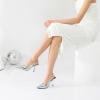 imageRIBONGZ Sexy Slingback Pumps Elegant Dressy Heels for Women Closed Toe Pointy High Heels Wedding Bride Prom Party Evening ShoesSilver Stone