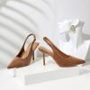 imageRIBONGZ Sexy Slingback Pumps Elegant Dressy Heels for Women Closed Toe Pointy High Heels Wedding Bride Prom Party Evening ShoesTaupe Suede