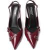 imageRIBONGZ Slingback Heels for Women Closed Pointed Toe Stiletto High Heeled with Buckle Patent Leather Heels Wedding Sexy Pumps Bride Prom Dating Party Working Dress ShoesBurgundybuckle