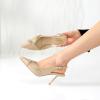 imageRIBONGZ Slingback Heels for Women Closed Pointed Toe Stiletto High Heeled with Buckle Patent Leather Heels Wedding Sexy Pumps Bride Prom Dating Party Working Dress ShoesNudebuckle