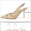 imageRIBONGZ Slingback Heels for Women Closed Pointed Toe Stiletto High Heeled with Buckle Patent Leather Heels Wedding Sexy Pumps Bride Prom Dating Party Working Dress ShoesNudebuckle