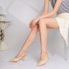 imageRIBONGZ Slingback Heels for Women Kitten Heels Closed Pointed Toe Ankle Strap Low Heeled Sexy Pumps Wedding Bride Guest Party Evening Prom Formal Herls Dressy ShoesNude Patent