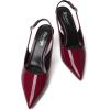 imageRIBONGZ Slingback Heels for Women Kitten Heels Closed Pointed Toe Ankle Strap Low Heeled Sexy Pumps Wedding Bride Guest Party Evening Prom Formal Herls Dressy ShoesBurgundy Patent
