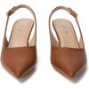 imageRIBONGZ Slingback Heels for Women Kitten Heels Closed Pointed Toe Ankle Strap Low Heeled Sexy Pumps Wedding Bride Guest Party Evening Prom Formal Herls Dressy ShoesBrown