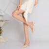 imageRIBONGZ Slingback Heels for Women Kitten Heels Closed Pointed Toe Ankle Strap Low Heeled Sexy Pumps Wedding Bride Guest Party Evening Prom Formal Herls Dressy ShoesNude Patent