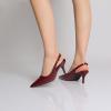 imageRIBONGZ Slingback Heels for Women Kitten Heels Closed Pointed Toe Ankle Strap Low Heeled Sexy Pumps Wedding Bride Guest Party Evening Prom Formal Herls Dressy ShoesBurgundy Patent