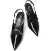 imageRIBONGZ Slingback Heels for Women Kitten Heels Closed Pointed Toe Ankle Strap Low Heeled Sexy Pumps Wedding Bride Guest Party Evening Prom Formal Herls Dressy ShoesBlack Patent