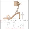 imageRIBONGZ Strappy Heels for Women Square Open Toe Tie Up Sandals Ankle Strap Lace Up Stiletto High Heels Sexy for Wedding Prom Party Comfort Dress ShoesNude