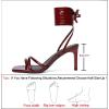 imageRIBONGZ Strappy Heels for Women Square Open Toe Tie Up Sandals Ankle Strap Lace Up Stiletto High Heels Sexy for Wedding Prom Party Comfort Dress ShoesBurgundy Patent