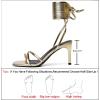 imageRIBONGZ Strappy Heels for Women Square Open Toe Tie Up Sandals Ankle Strap Lace Up Stiletto High Heels Sexy for Wedding Prom Party Comfort Dress ShoesGold Pu