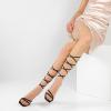 imageRIBONGZ Strappy Heels for Women Square Open Toe Tie Up Sandals Ankle Strap Lace Up Stiletto High Heels Sexy for Wedding Prom Party Comfort Dress ShoesBlack
