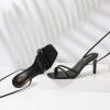 imageRIBONGZ Strappy Heels for Women Square Open Toe Tie Up Sandals Ankle Strap Lace Up Stiletto High Heels Sexy for Wedding Prom Party Comfort Dress ShoesBlack