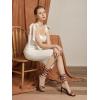 imageRIBONGZ Strappy Heels for Women Square Open Toe Tie Up Sandals Ankle Strap Lace Up Stiletto High Heels Sexy for Wedding Prom Party Comfort Dress ShoesBurgundy Patent