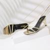 imageRIBONGZ Strappy Heels for Women Square Open Toe Tie Up Sandals Ankle Strap Lace Up Stiletto High Heels Sexy for Wedding Prom Party Comfort Dress ShoesGold Pu