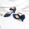 imageRIBONGZ Comfortable Kitten Heels for Women Pointed Closed Toe Ankle Strap Buckle Heels Slip on Low Heel Church Pumps Wedding Bridal Party Dressy ShoesNavy