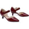 imageRIBONGZ Comfortable Kitten Heels for Women Pointed Closed Toe Ankle Strap Buckle Heels Slip on Low Heel Church Pumps Wedding Bridal Party Dressy ShoesBurgundy