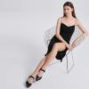 imageRIBONGZ Comfortable Kitten Heels for Women Pointed Closed Toe Ankle Strap Buckle Heels Slip on Low Heel Church Pumps Wedding Bridal Party Dressy ShoesBlack Pu