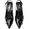 imageRIBONGZ Sexy Slingback Pumps Elegant Dressy Heels for Women Closed Toe Pointy High Heels Wedding Bride Prom Party Evening ShoesBlackbuckle