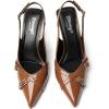 imageRIBONGZ Sexy Slingback Pumps Elegant Dressy Heels for Women Closed Toe Pointy High Heels Wedding Bride Prom Party Evening ShoesBrownbuckle