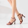 imageRIBONGZ Strappy Stiletto Kitten Heels Ankle Strap Sexy Heeled Sandals for Women Square Open Toe High Heels Wedding Bride Party Prom Dress ShoesBurgundy