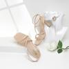 imageRIBONGZ Strappy Stiletto Kitten Heels Ankle Strap Sexy Heeled Sandals for Women Square Open Toe High Heels Wedding Bride Party Prom Dress ShoesNude Patent